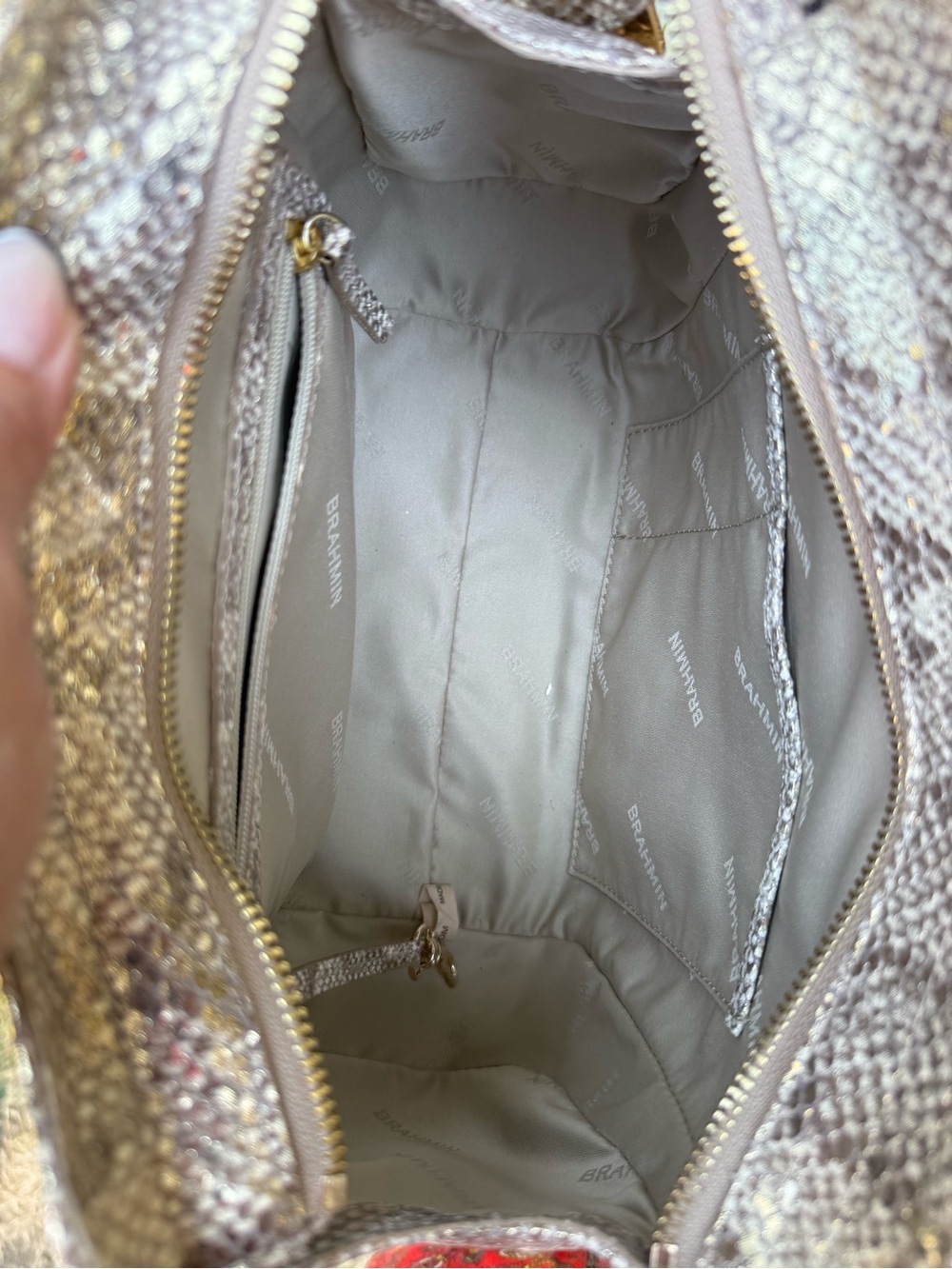 Brahmin Authentic Arden Blissful Gold Satchel Snake Crossbody Limited Edition - Picture 6 of 7